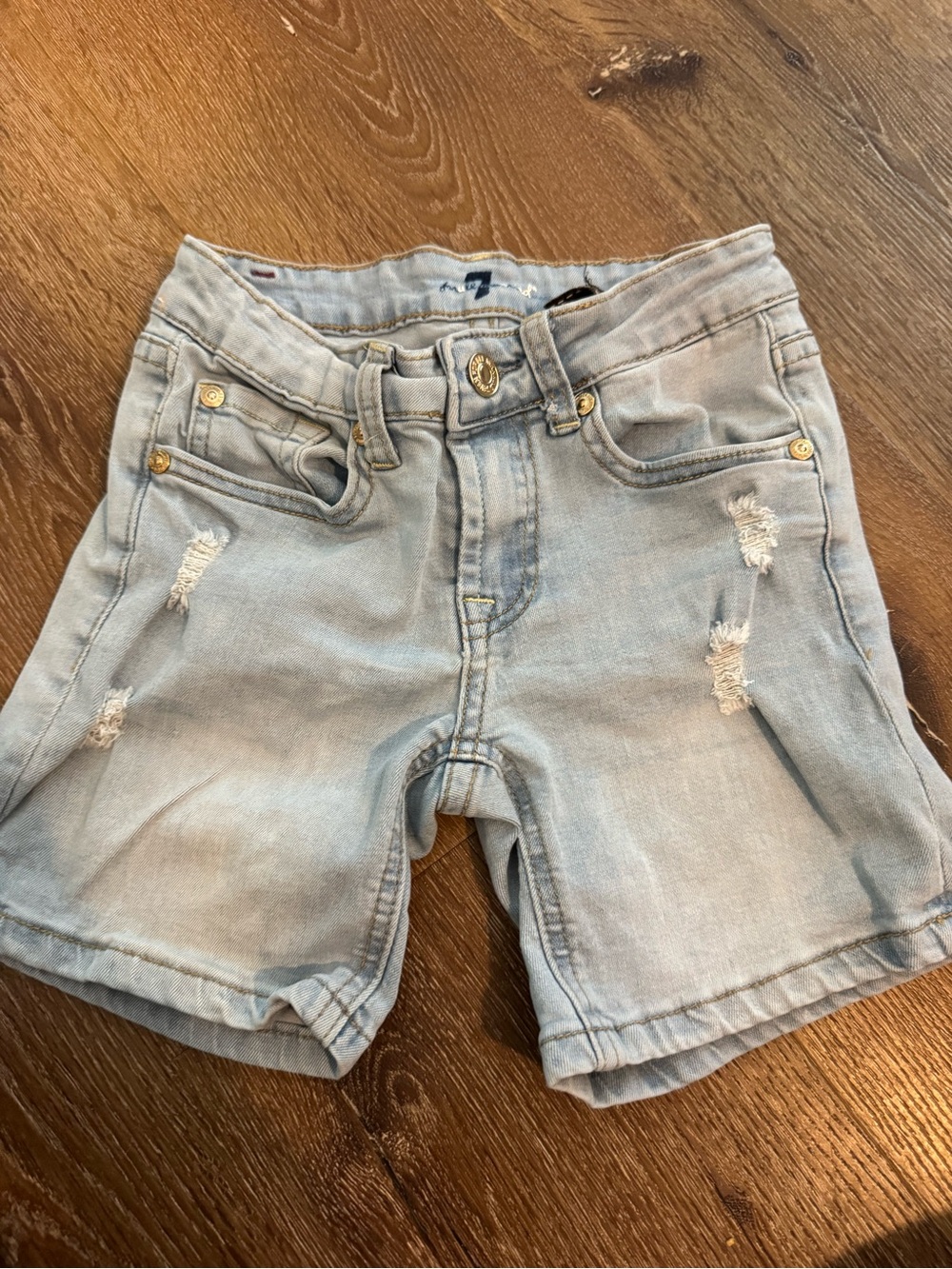 Light Wash Distressed Denim Shorts